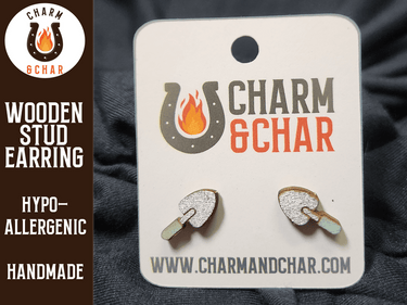 Garden Trowel Wood Stud Earrings - Gardening Fashion Earring - Stud Earring - Charm and Char